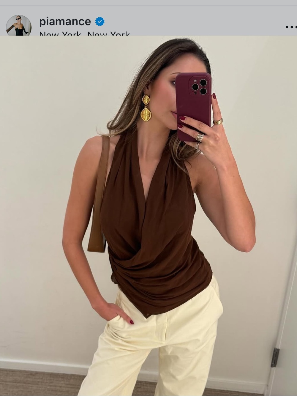 Mango Brown Halter Top - Brown